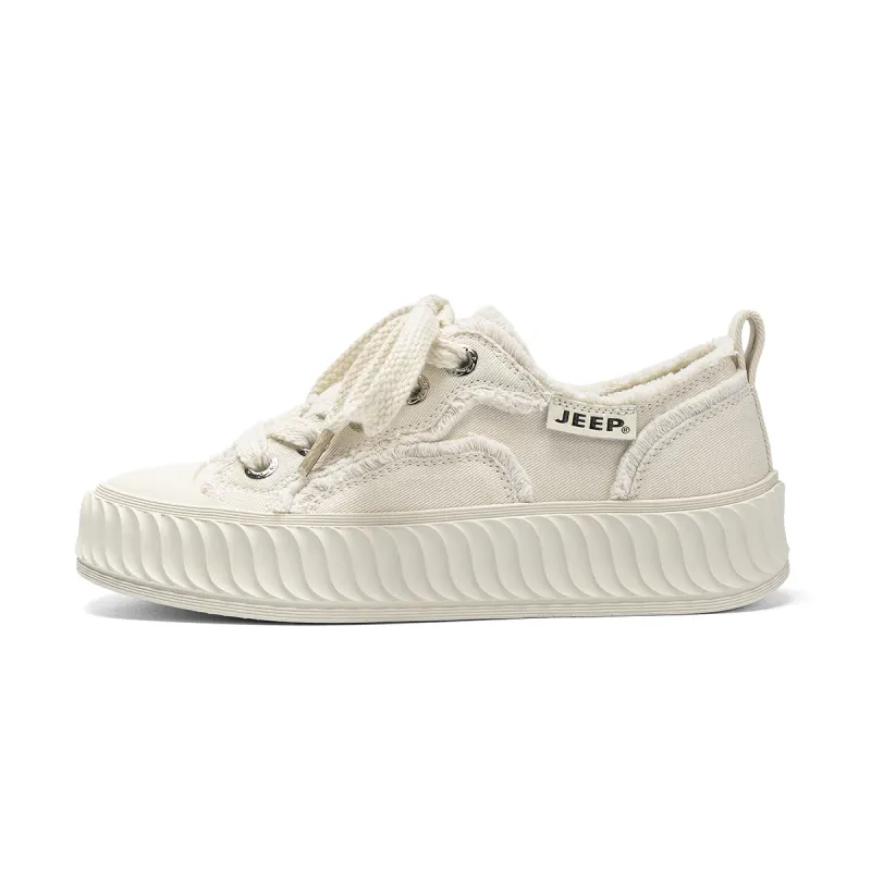JEEP SPIRIT Lightweight Low top Canvas Shoes Women's Ecru