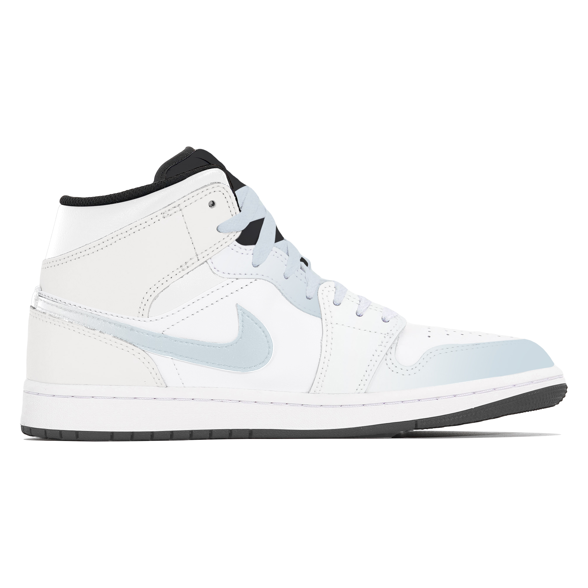 Jordan Air Jordan 1 Abrasion Resistant Abrasion Resistant Mid top Vintage Basketball Shoes Unisex White Blue