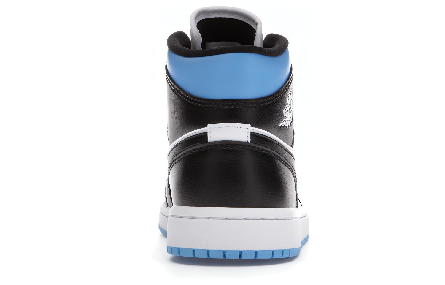 Кеды Jordan 1 mid (черно-бело-синие) — фото 5