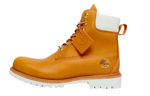 Stussy x Timberland 6 Inch Zip Boot Comfortable Slip Resistant Abrasion Resistant High top Hiking Shoes Men's Wheat