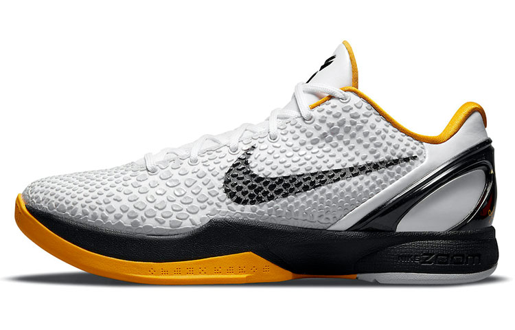 Nike Zoom Kobe 6 Protro \"White Del Sol\" Playoffs 2021 Replica Low Top Basketball Shoes Men and Women Similar Black White Yellow