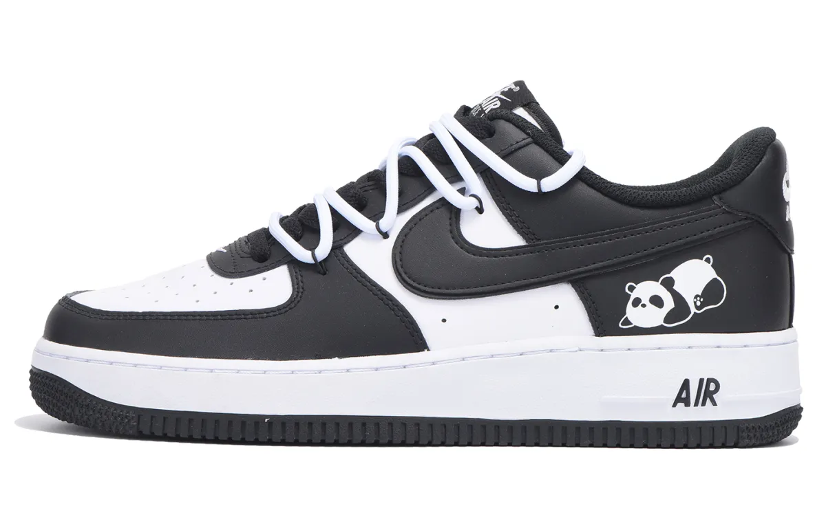 Nike Air Force 1 Slip Resistant Abrasion Resistant Low top Skateboard Shoes Unisex Black White
