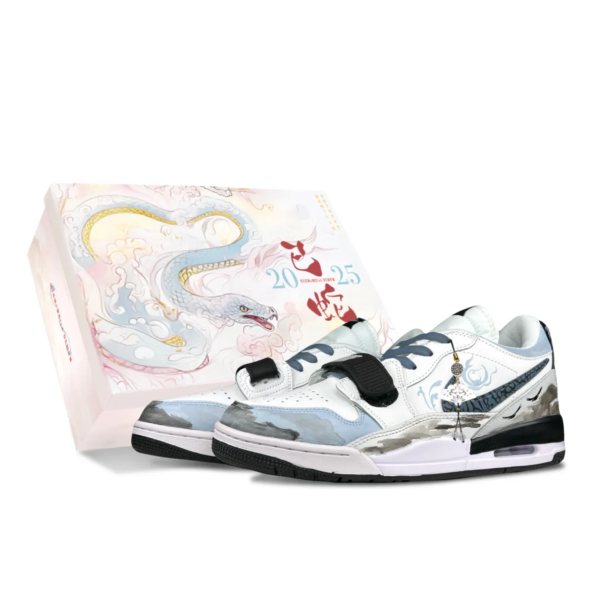 Jordan Legacy 312 Boom Plan Ling Mountain Anti-Slip Wear-Resistant Low-Top Vintage Basketball Shoes Men's Light Blue
