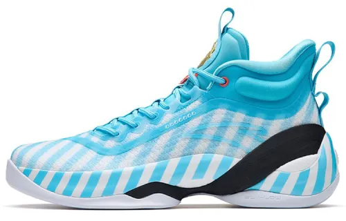 Anta KT7 Sailor Soup Nitrogen Technology Fabric Synthetic Leather TPU Shock Absorbing Anti-Slip Wear Resistant Wrapping Support High Top Practical Basketball Shoes Men's White Blue