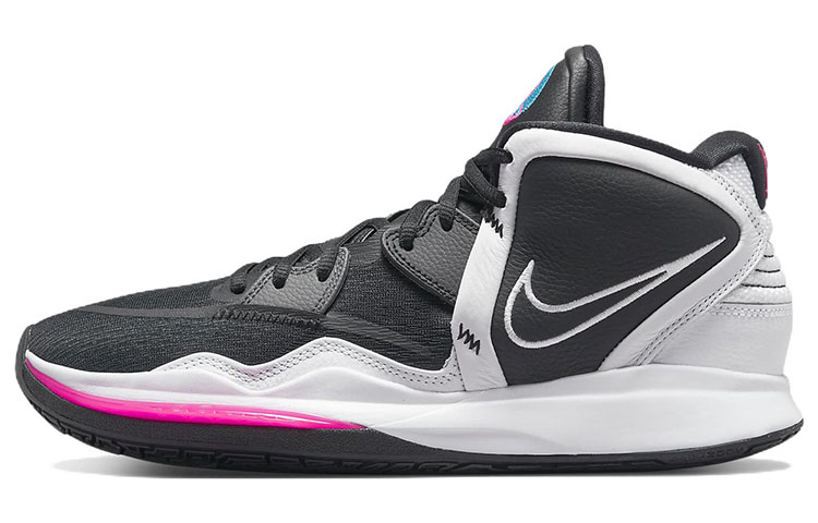 Nike Kyrie Infinity Irving 8 round head comfort fabric synthetic leather TPU shock-absorbing, anti-slip wear-resistant wrapping support Middle top Basketball shoes Men and women Black and white