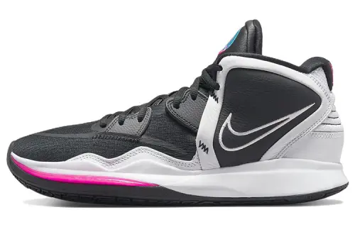 Nike Kyrie Infinity Irving 8 round head comfort fabric synthetic leather TPU shock-absorbing, anti-slip wear-resistant wrapping support Middle top Basketball shoes Men and women Black and white