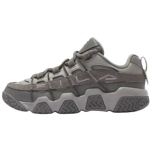 FILA FUSION Fila trendy brand BUSTER bread shoes, versatile and trendy, low-top, retro basketball shoes, men's gray