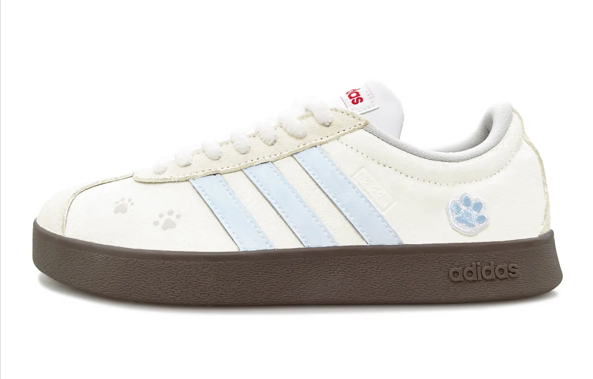 Adidas VL COURT 2.0 Cheese Cat Paw, Shimmery Kitten Low top Skateboard Shoes Women's Sweet Style Yellow