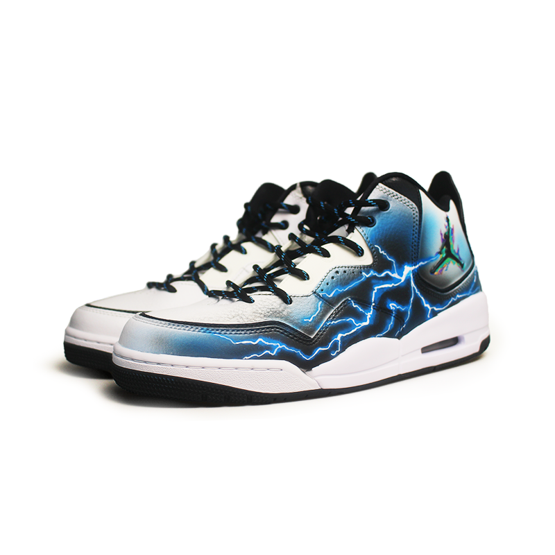 Jordan Courtside 23 Box Slip Resistant Abrasion Resistant Mid top Vintage Basketball Shoes Men’s White Blue