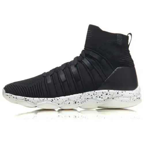 Li Ning Slip Resistant Abrasion Resistant Slip Resistant Abrasion Resistant High top Training Shoes Unisex Black