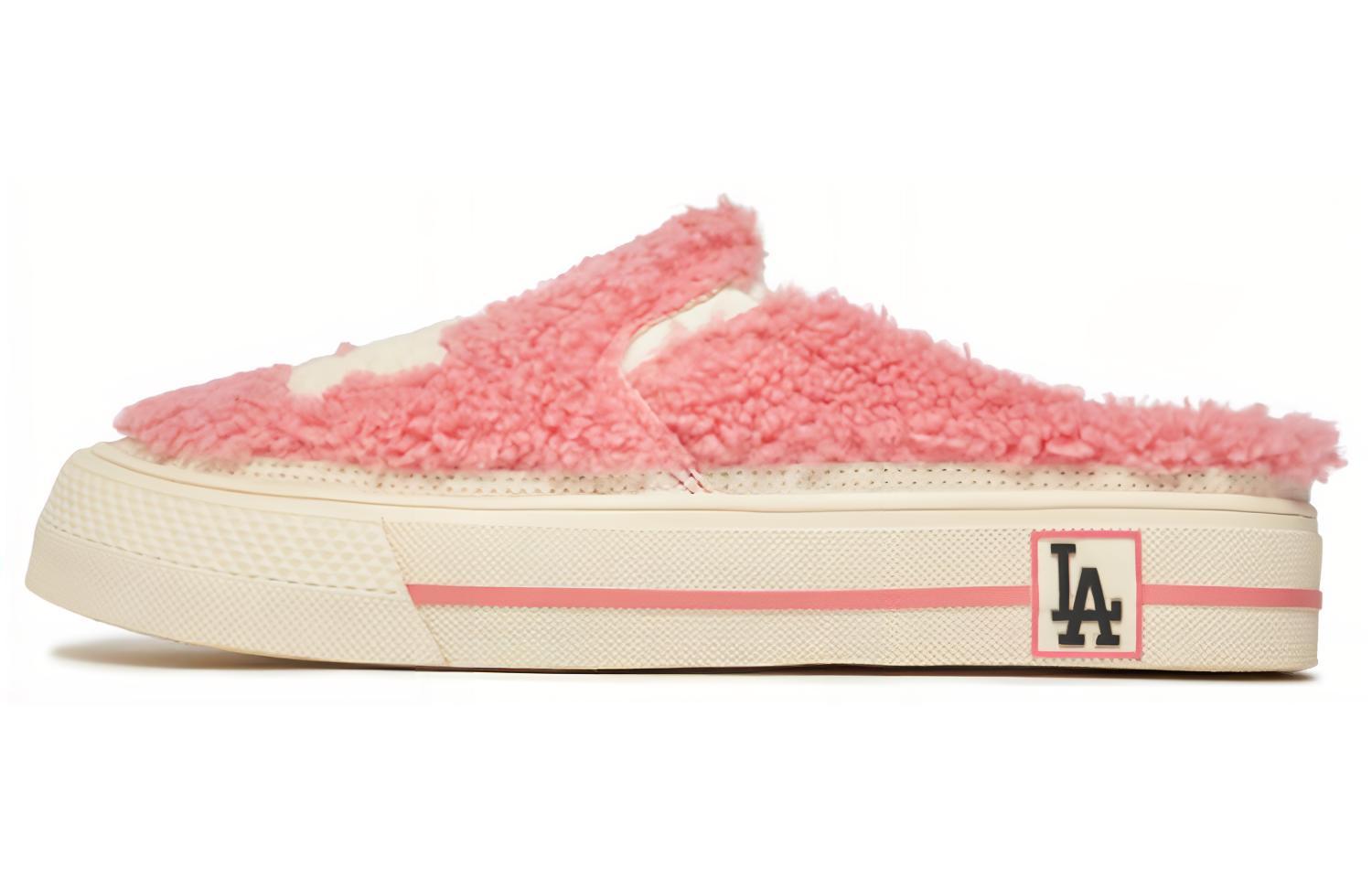 MLB Playball Mule Fleece Slip Resistant Cushioning Abrasion Resistant Low top Skateboard Shoes Unisex Pink