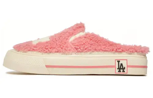 MLB Playball Mule Fleece Slip Resistant Cushioning Abrasion Resistant Low top Skateboard Shoes Unisex Pink