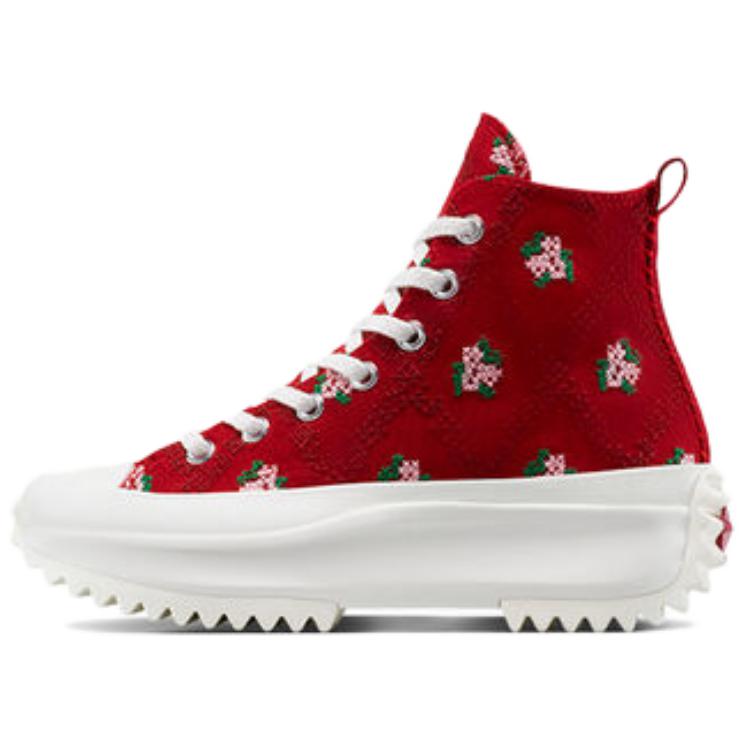 Run Star Wmns Converse Hike Platform High 'Cross Stitch Roses' Women's