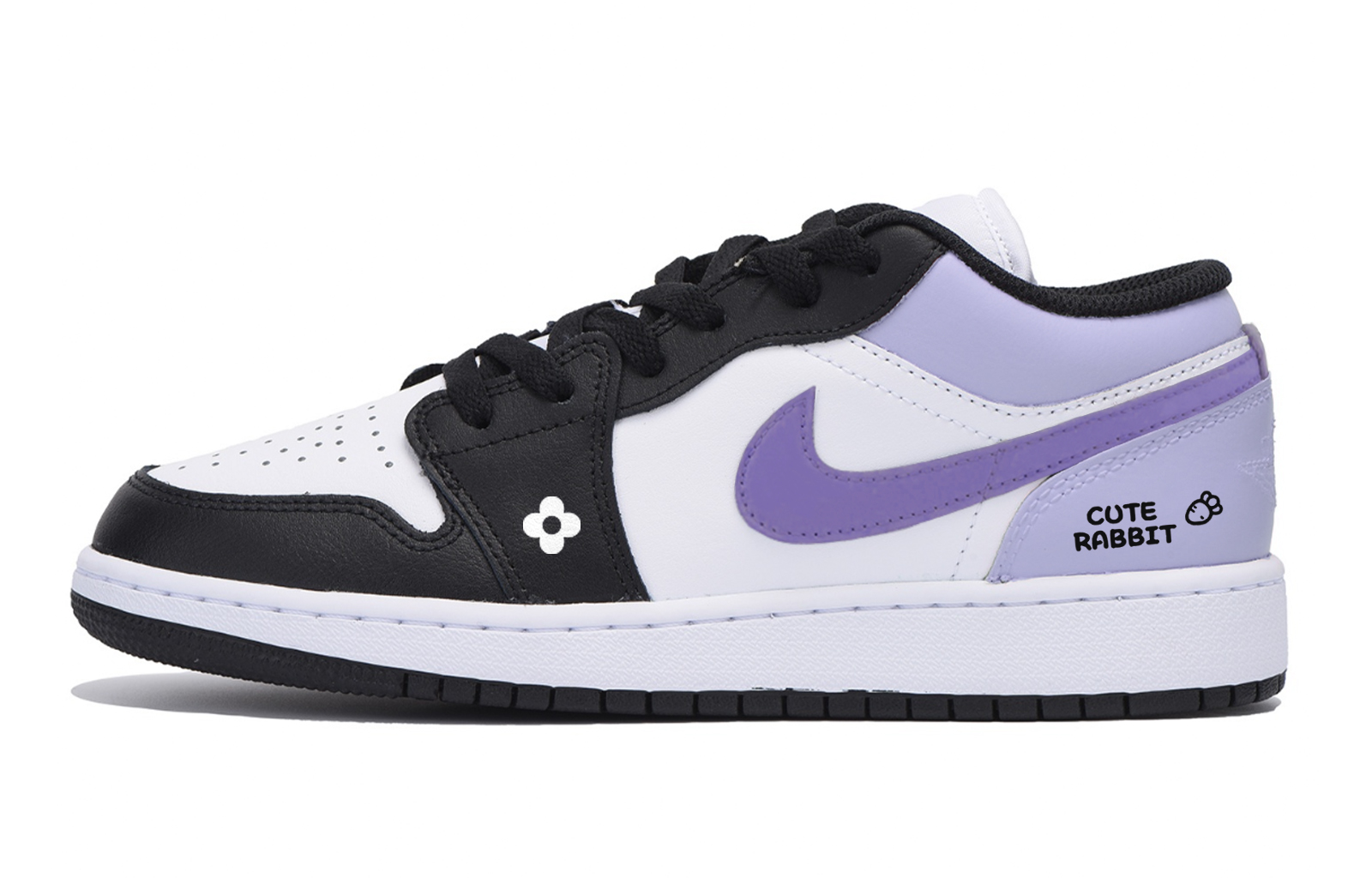 Jordan Air Jordan 1 Low top Vintage Basketball Shoes Men’s White Purple