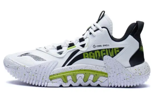 Li Ning Badfive 2.5 Basketball Shoes Men's Low Top White/Black/Green
