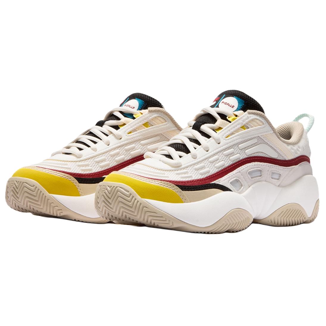 Pigalle x FILA FUSION FIRE Flame Shoes Textile, Synthetic Leather Low top Vintage Basketball Shoes Women’s Beige