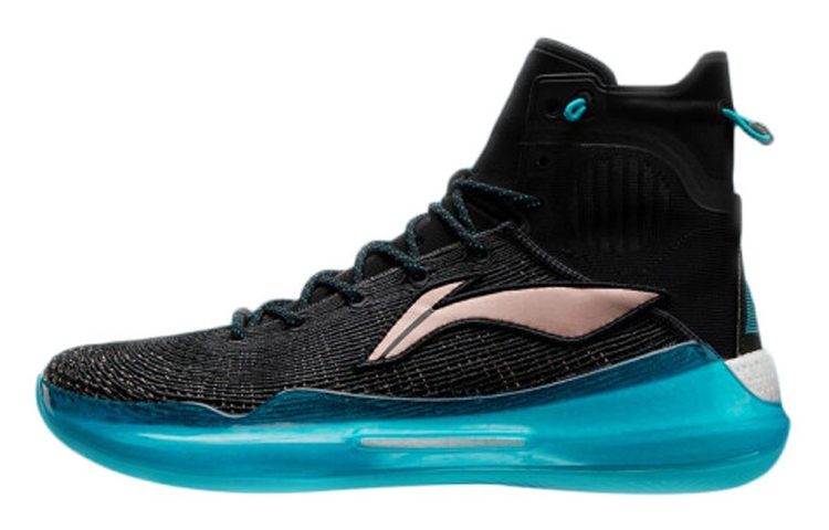 Li Ning YuShuai 13 Boom Cushioning Slip Resistant High top Performance Basketball Shoes Men’s Black Blue
