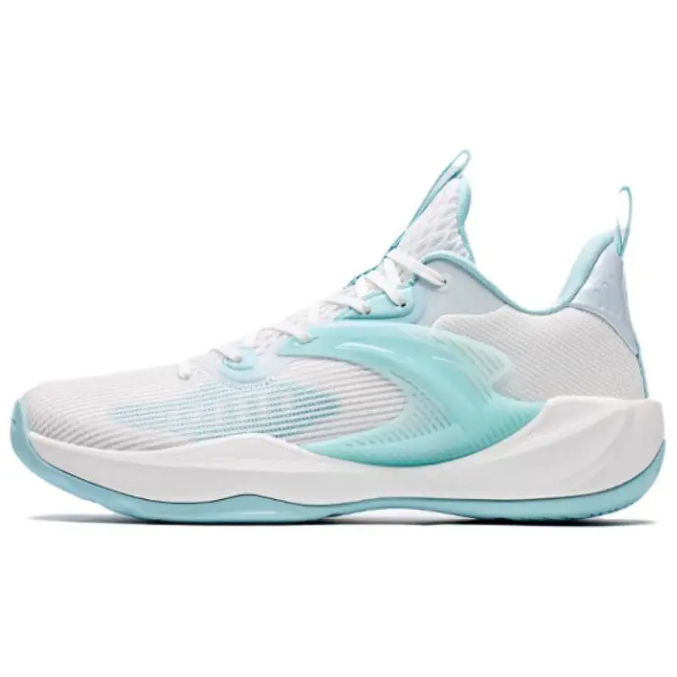 Anta Light Cavalry 9 Cushioning Slip Resistant Abrasion Resistant Low top Basketball Shoes Men's White Gray Blue