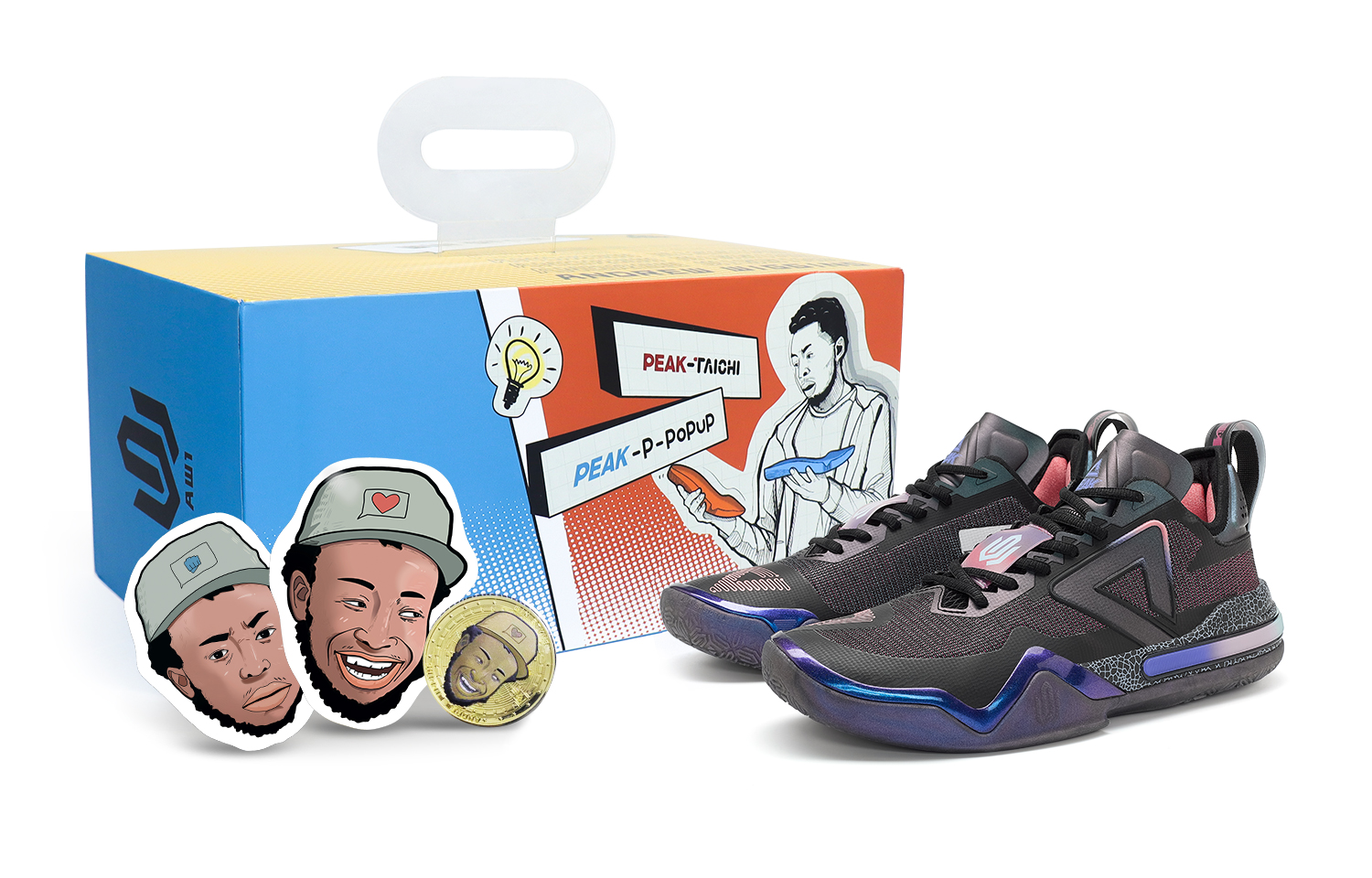 PEAK Andrew Wiggins AW1 Replaceable Edition DNA Colorway Taichi Cushioning Slip Resistant Abrasion Resistant Low top