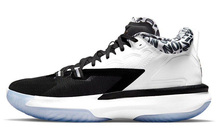 Jordan Zion 1 \"Gen Zion\" Comfortable and versatile, shock-absorbing, non-slip, wear-resistant, wrapped support, low-cut basketball shoes, men's style, black and white, Zion, foreign version