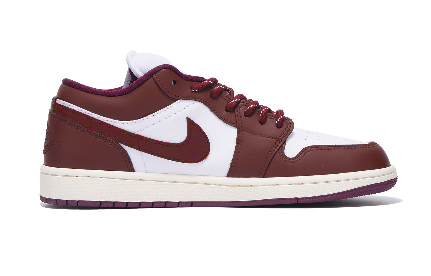 Jordan Air Jordan 1 Slip Resistant And Abrasion Resistant Coverage Low top Vintage Basketball Shoes Women’s Burgundy