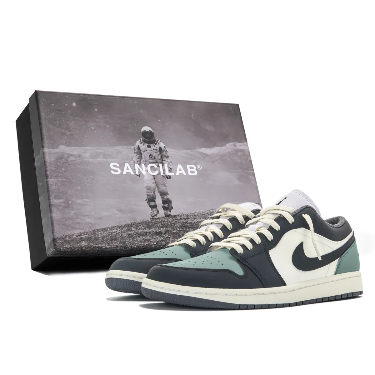 Jordan Air Jordan 1 Abrasion Resistant Abrasion Resistant Low top Vintage Basketball Shoes Unisex Black Green