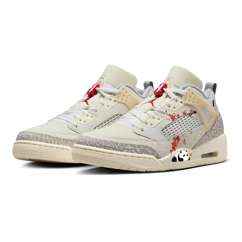 Jordan Spizike Red Plum And Wax Plum, Panda Lying On Its Stomach Abrasion Resistant Slip Resistant Low top