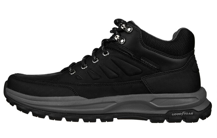 Skechers Zeller Bazemore Textile, Leather Outdoor Mid top Hiking Shoes Men’s Black