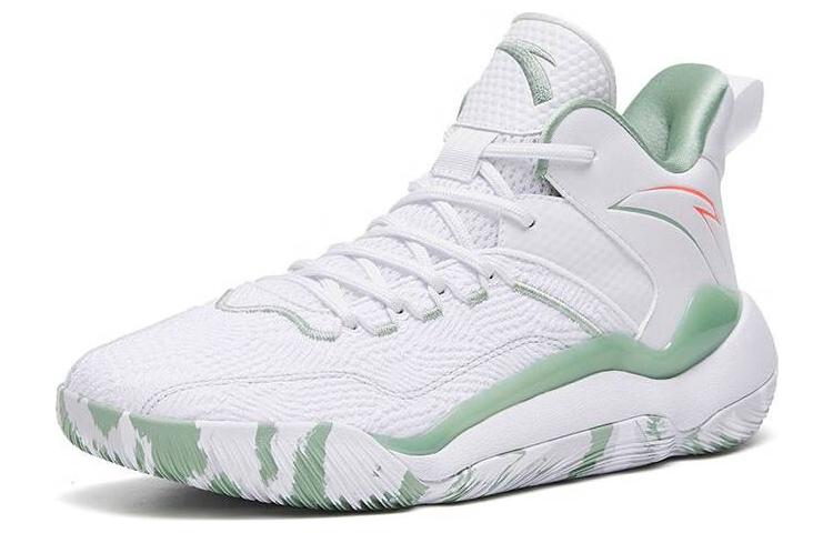 Anta Laser 4 Cushioning Slip Resistant Abrasion Resistant Mid top Basketball Shoes Men’s White