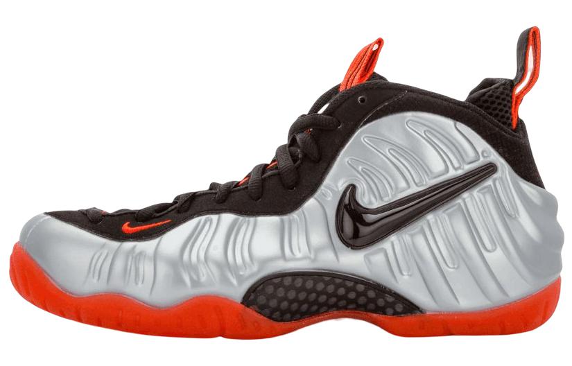 Мужские кроссовки Nike Foamposite Pro (серо-красные)