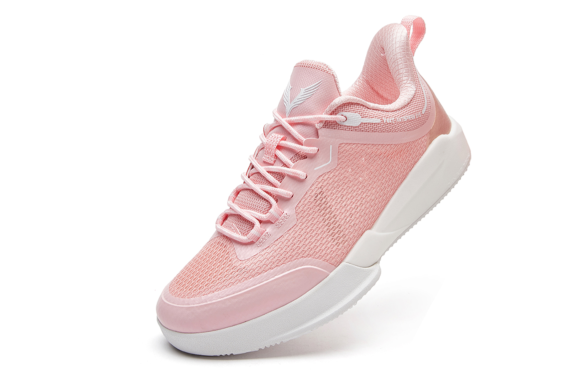 VOIT Shock Absorbers Slip Resistant Breathable Low Top Basketball Shoes Unisex Pink