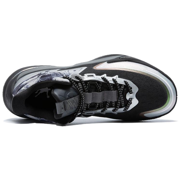 QIAODAN Broken Shadow 5 Cushioning Slip Resistant Abrasion Resistant High top Basketball Shoes Men’s Gray Black