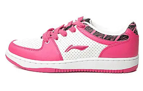 Li Ning Skateboard Shoes Women's Low Top Pink/White