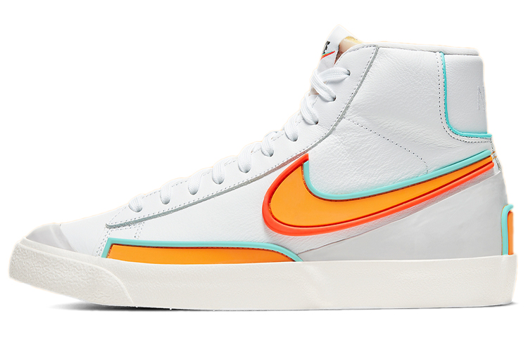 Женские кеды Nike Blazer '77 Infinite "Rubberized Crimson" (бело-сине-оранжевые)