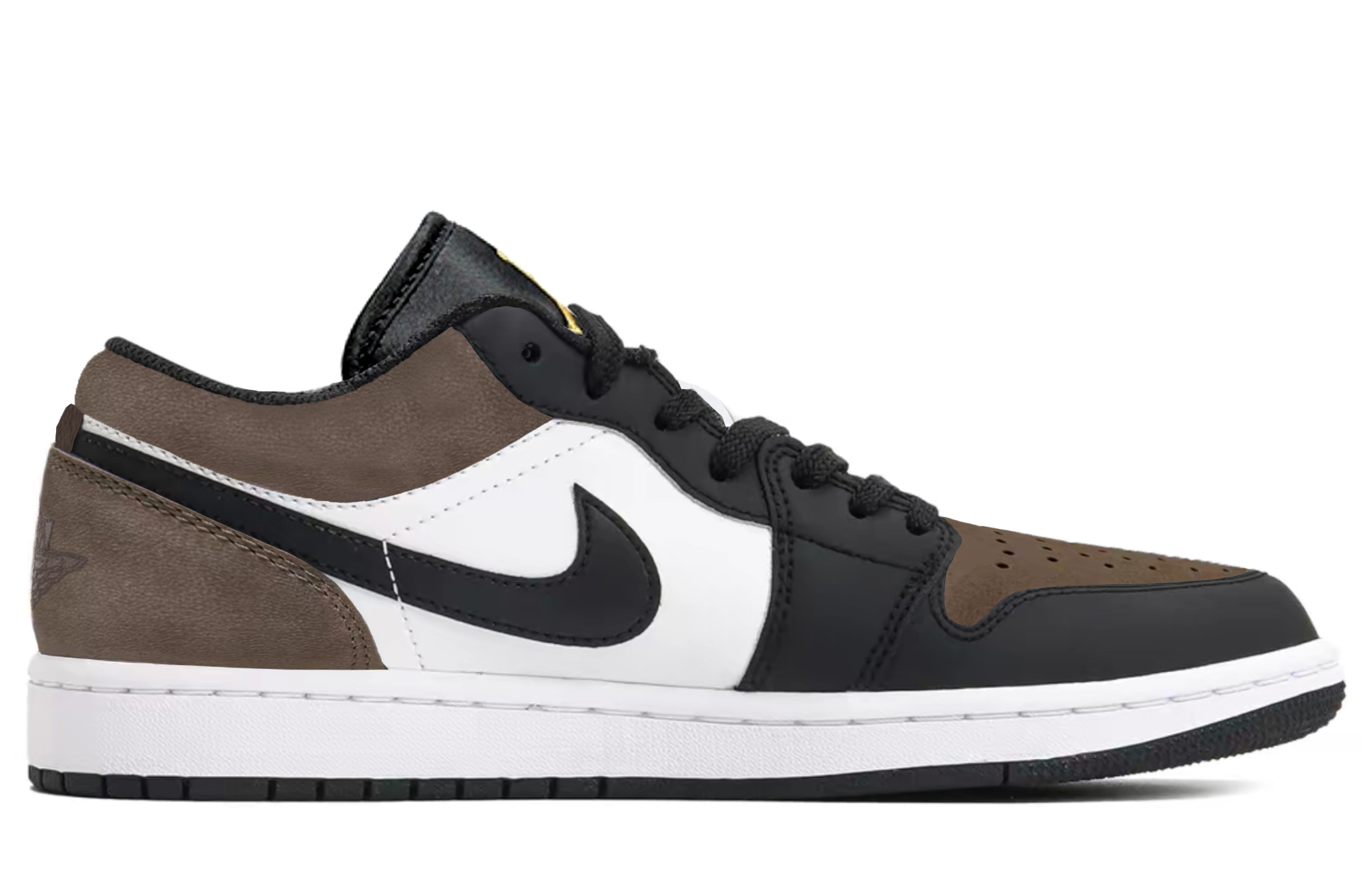 Jordan Air Jordan 1 Abrasion Resistant Abrasion Resistant Low top Vintage Basketball Shoes Unisex Black Brown