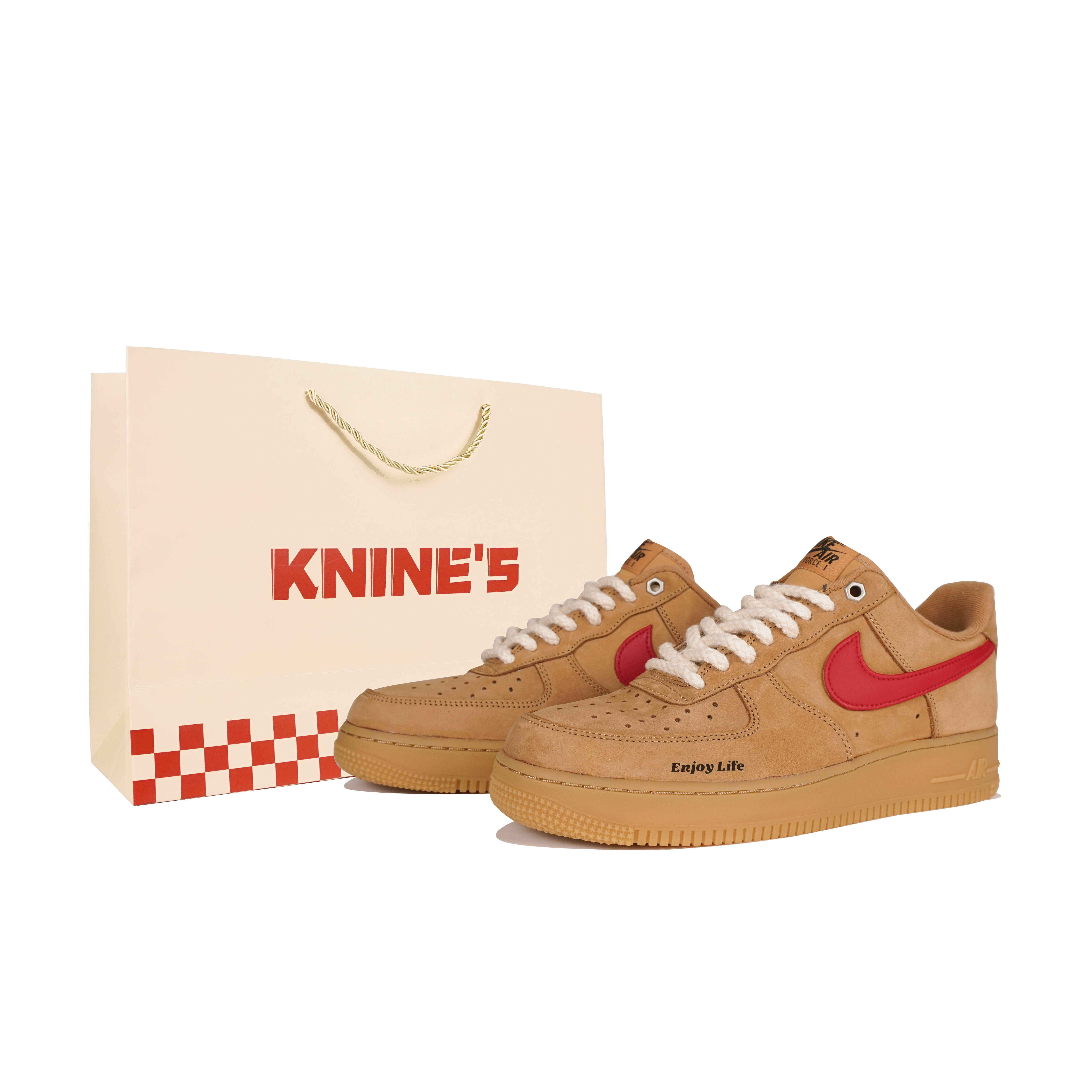 Nike Air Force 1 Nine Systems Low top Skateboard Shoes Unisex Brown Red