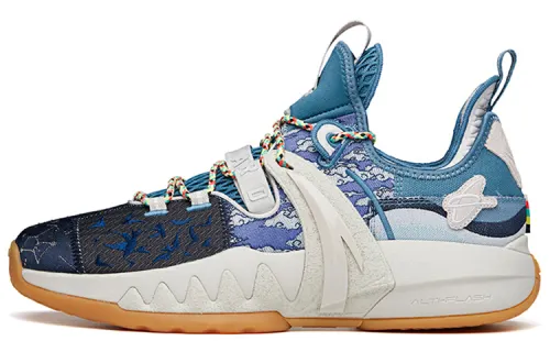 Anta Hayward GH2 comfortable and versatile fabric synthetic leather shock-absorbing anti-slip wear-resistant wrapping support low-top basketball shoes men's ink blue