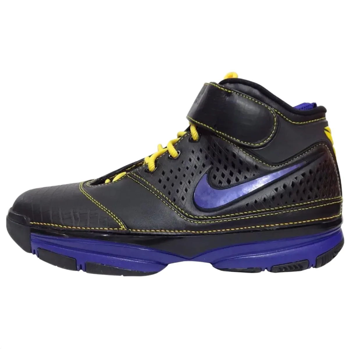 Nike Zoom Kobe 2 Soft And Comfortable Slip Resistant Abrasion Resistant Mid top Basketball Shoes Men's Black