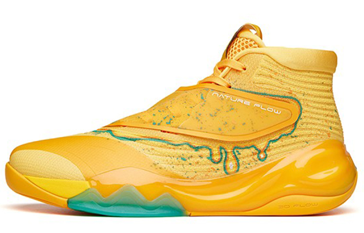 Anta Anta Thompson KT6 series citrus bomb, comfortable and versatile, fabric synthetic leather, shock-absorbing, non-slip and wear-resistant, high-top basketball shoes, men's lemon yellow