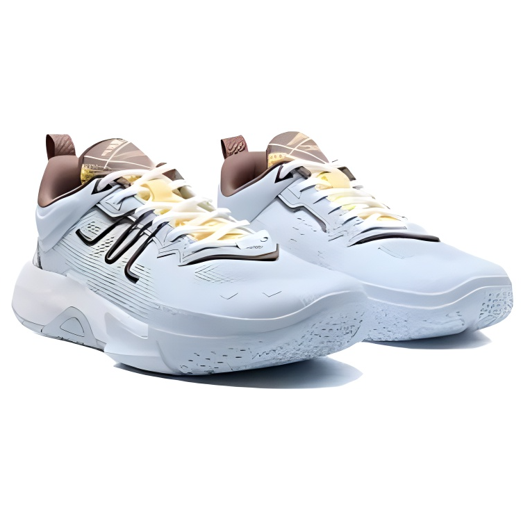 XTEP Slip Resistant Abrasion Resistant Low top Basketball Shoes Men’s Blue Brown