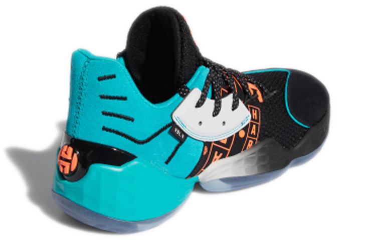Мужские кроссовки adidas Harden Vol. 4 (черно-сине-серые) — 黑色/高光蓝/符点灰 — фото 3