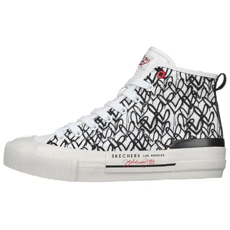 Skechers New Moon Slip Resistant Abrasion Resistant Cushioning High top Canvas Shoes