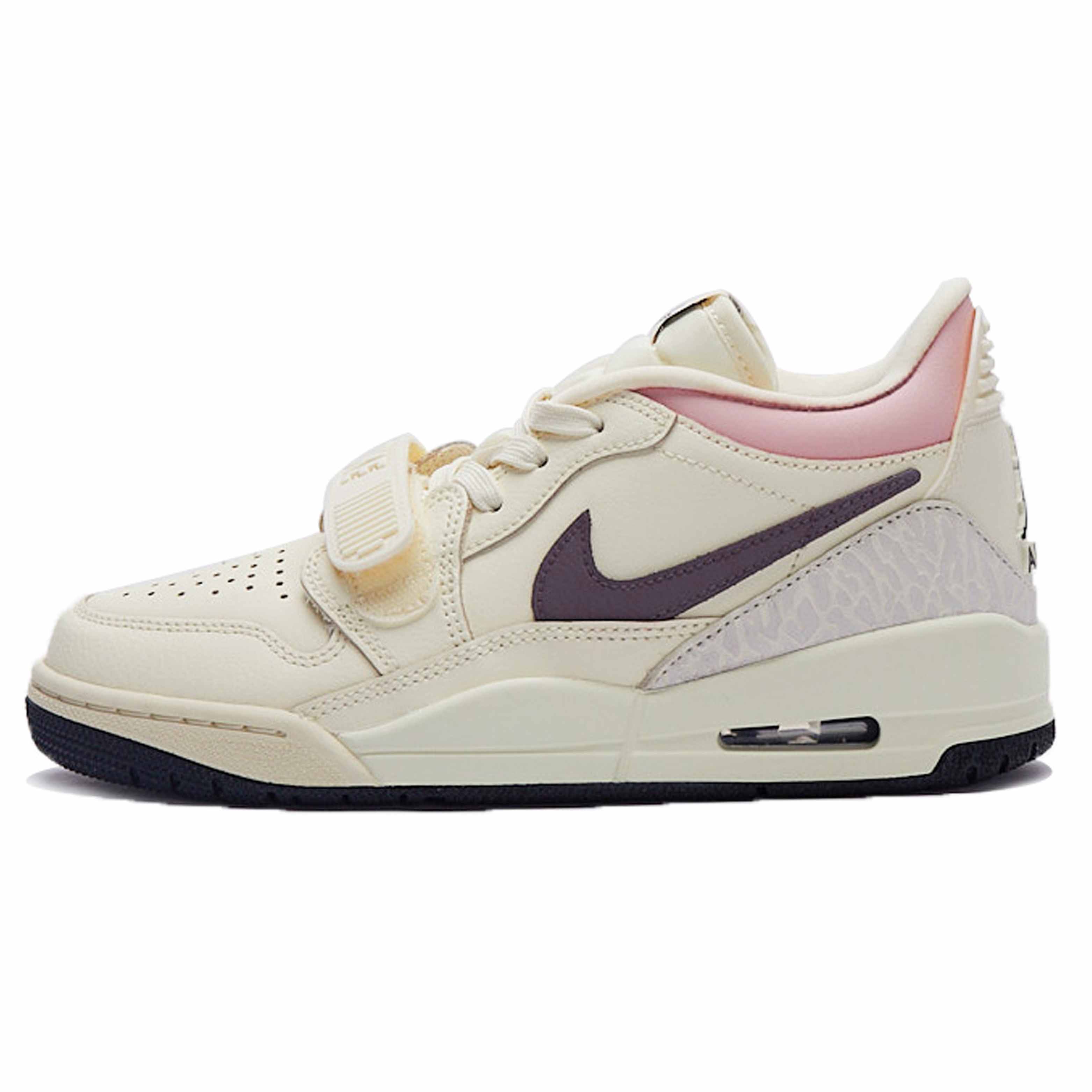 Jordan Legacy 312 Bubble Jellyfish, Moonlit Waltz Slip Resistant Low top Vintage Basketball Shoes Women's Beige Pink