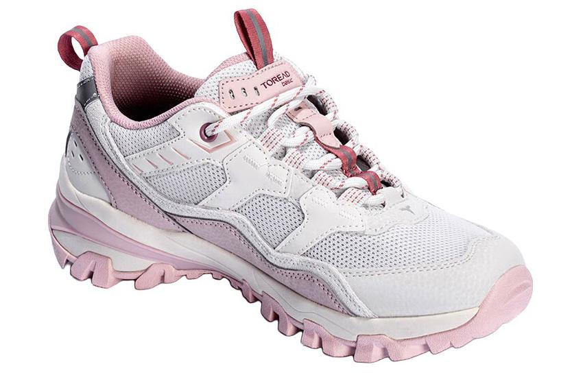 TOREAD Slip Resistant, Abrasion Resistant, Breathable Low top Hiking Shoes Women’s White Pink