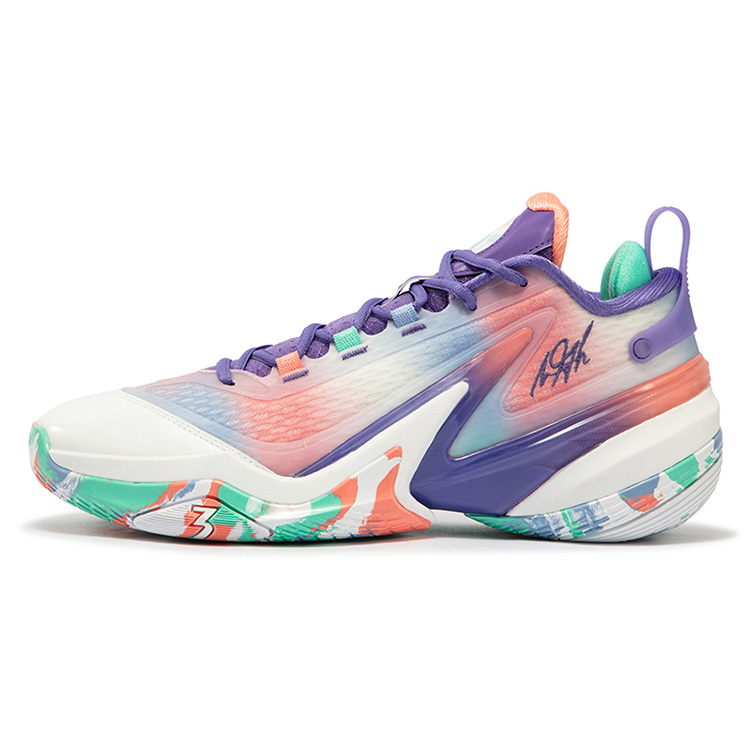 361° AG 5 Cushioning Anti-Slip Wear-Resistant Impact-Resistant Low-Top Basketball Shoes Men’s White Blue