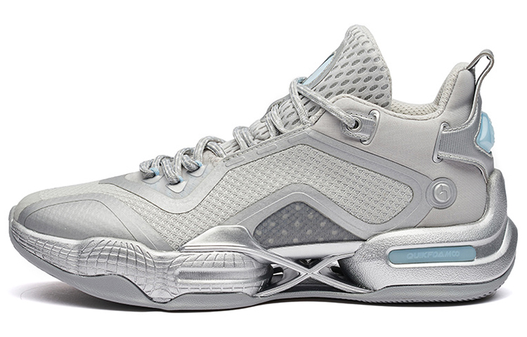 361° AG2 X AG2X Abrasion Resistant Slip Resistant Mid top Performance Basketball Shoes Men’s Silver White