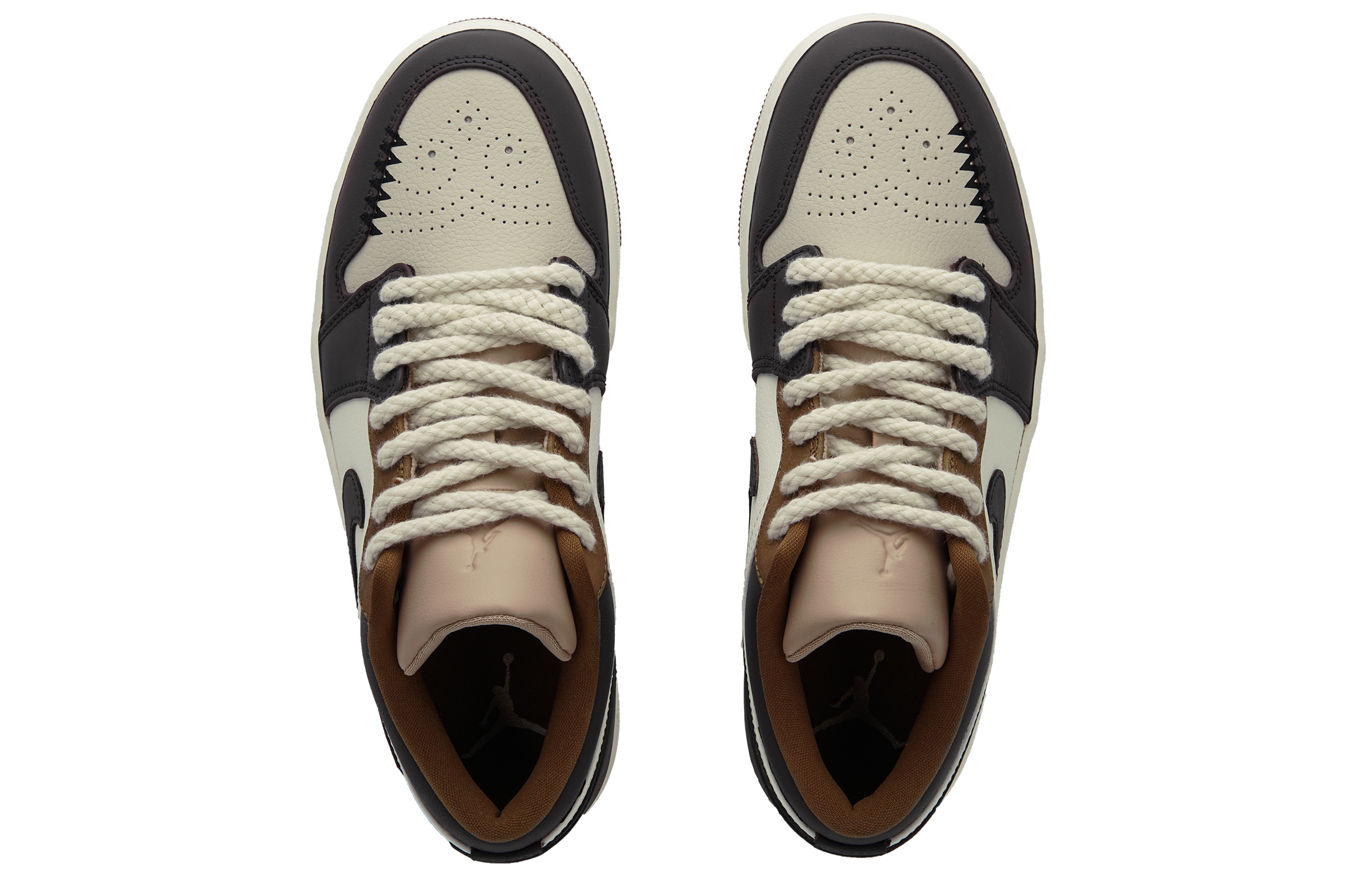 Jordan Air Jordan 1 Charred Mocha Low top Vintage Basketball Shoes Men’s Light Yellow