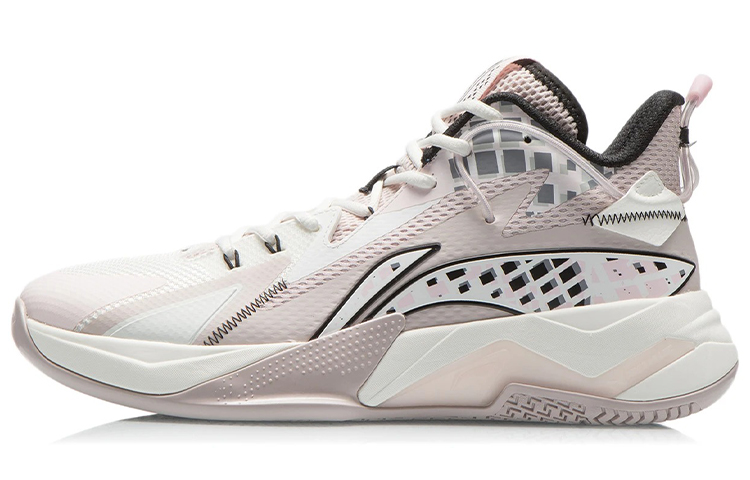 Li Ning Fighting Falcon Comfortable Abrasion Resistant Breathable Mid top Basketball Shoes Men's Quiet Purple