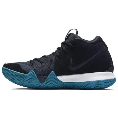 Nike Kyrie 4 Dark Obsidian Irving OG model, simple and comfortable, non-slip and lightweight, mid-top practical basketball shoes, men's black and blue