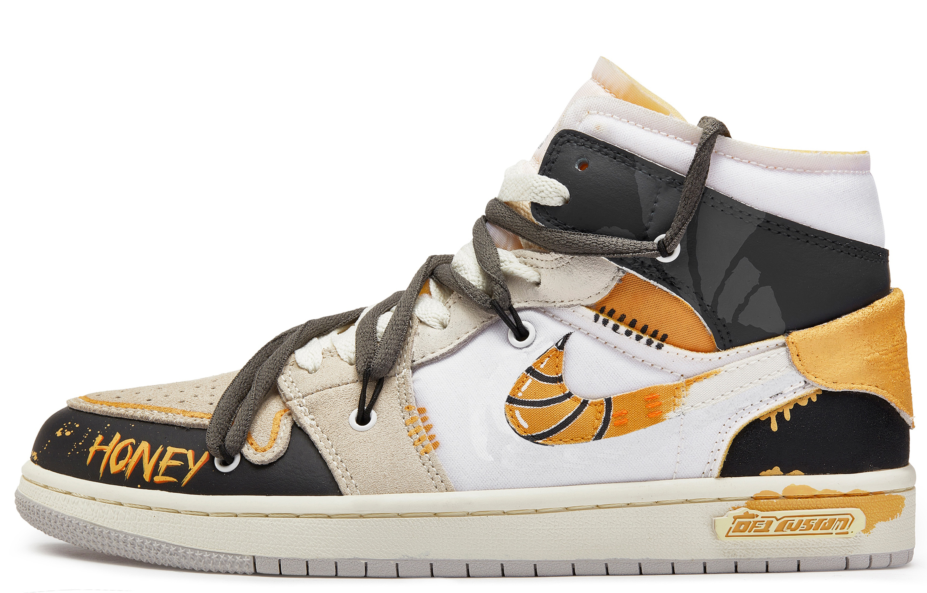 Jordan Air Jordan 1 ADCDAVINCI Custom, Bee Stinger Cushioning Slip Resistant Cushioning Slip Resistant Mid top
